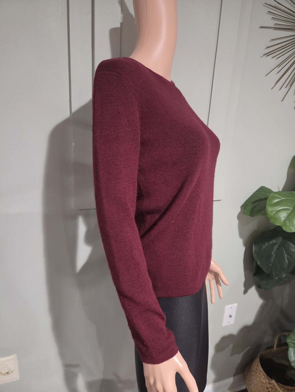 Vintage Tweeds 100% Italian Merino Wool Burgundy Crewneck Sweater Medium - Picture 11 of 14